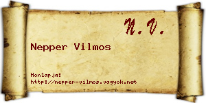 Nepper Vilmos névjegykártya